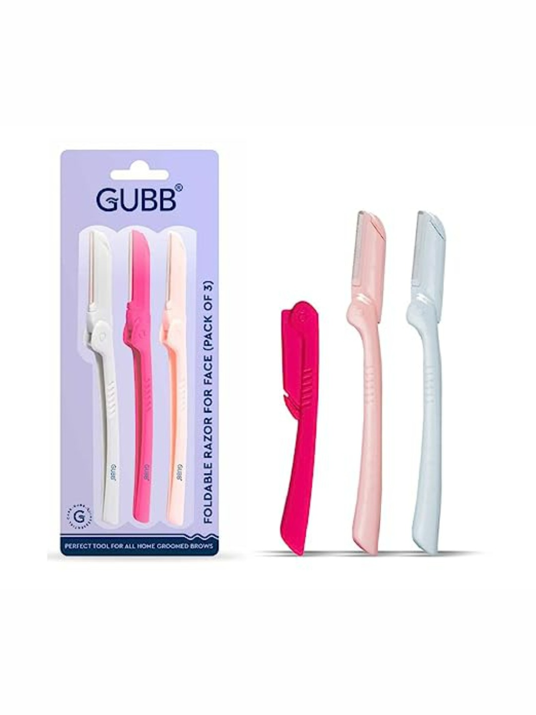 GUBB Eyebrow Foldable Razor For Face (Pack Of 6 Pcs)