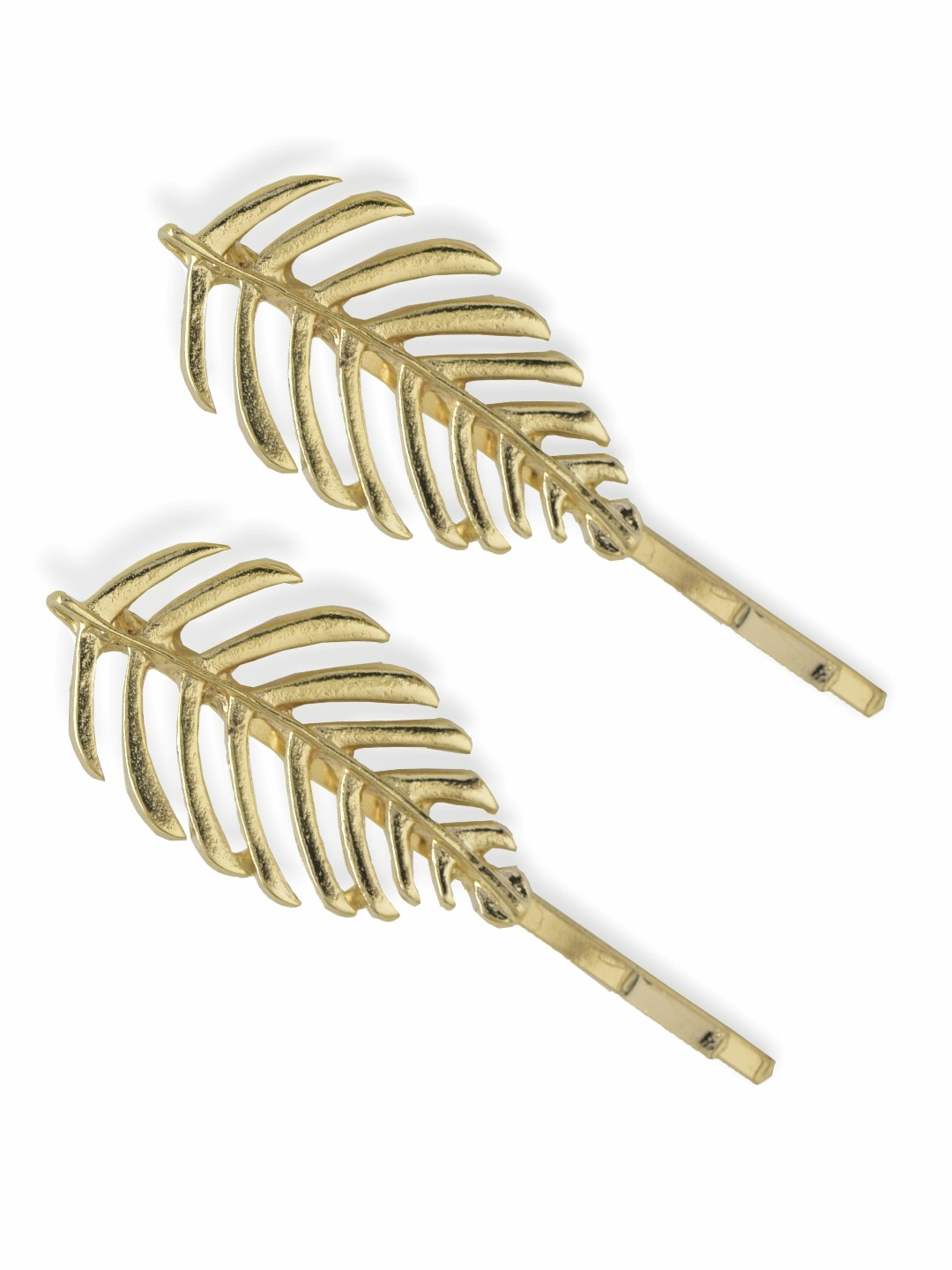 GUBB Golden Glory Leaf Hair Clips Set for Girls & Women | Hair Clips/Pins/Hair Accessories for Girls & Women (2 Piece Golden Hair Clips)