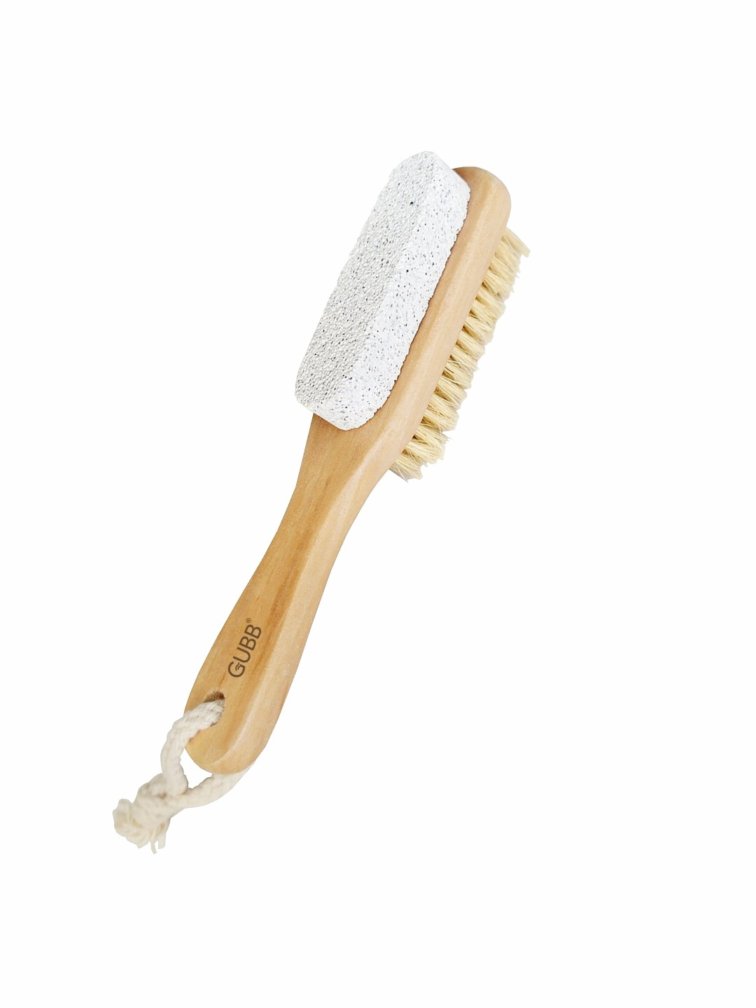 GUBB 2-in-1 Pumice Stone for Feet with Wooden Handle | Best Pumice Stone for Removing Dead Skin | Callus Remover, Exfoliator and Scrubber | Pedicure Tool for Men and Women for Deep Cleaning of Feet