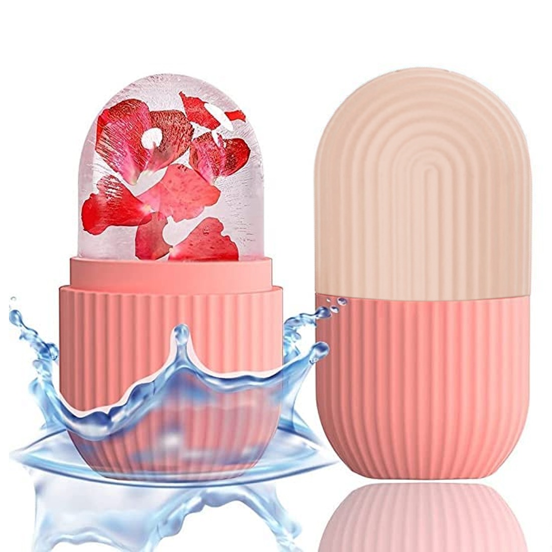 GUBB Ice Roller for Face,Eyes & Neck | Face Ice Roller, Ice Roller for Face Massager, Reusable Silicone Facial Ice Roller For Glowing & Tighten Skin Pink