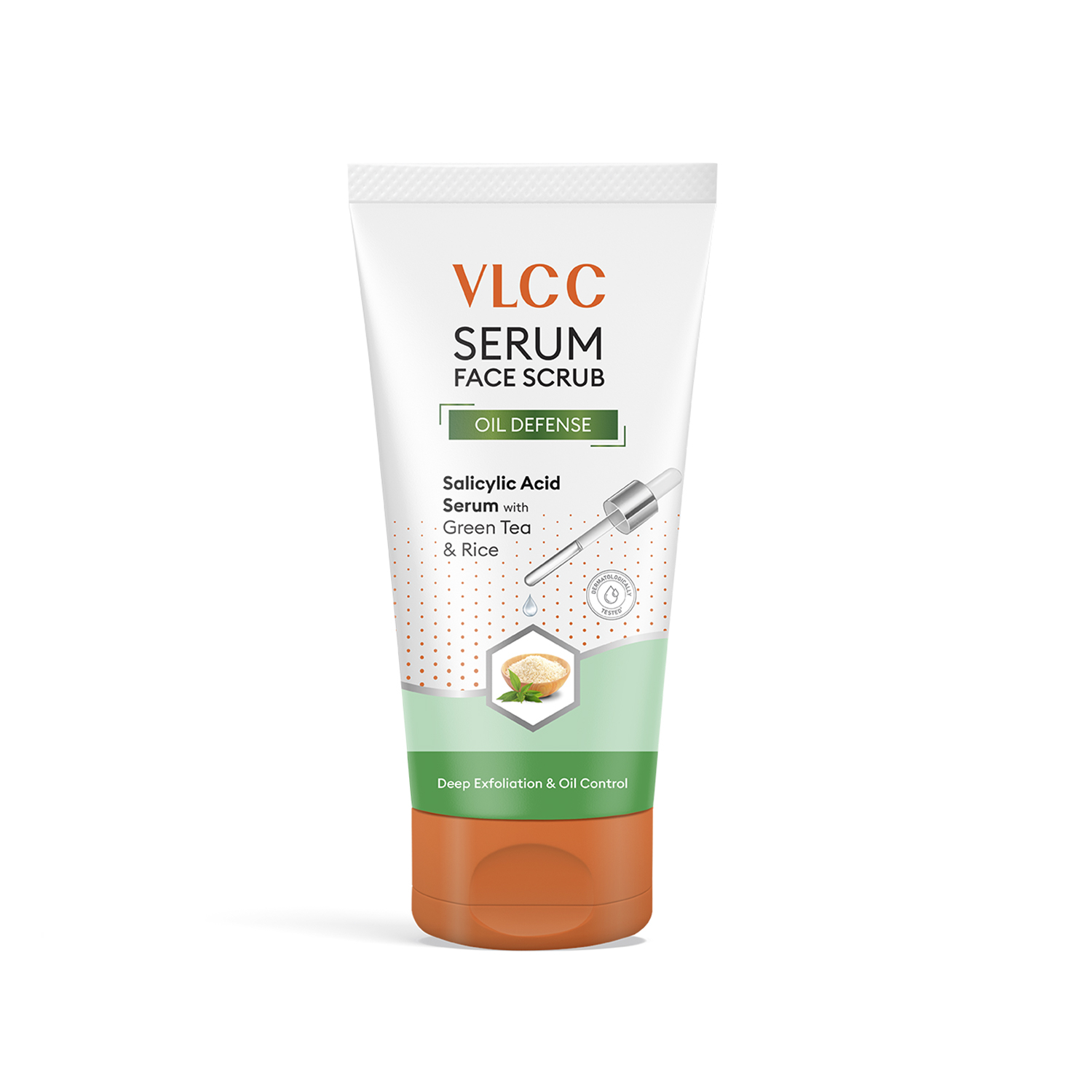 VLCC Oil Defense Scrub with Salicylic Acid Serum - 150g - Green Tea & Rice
