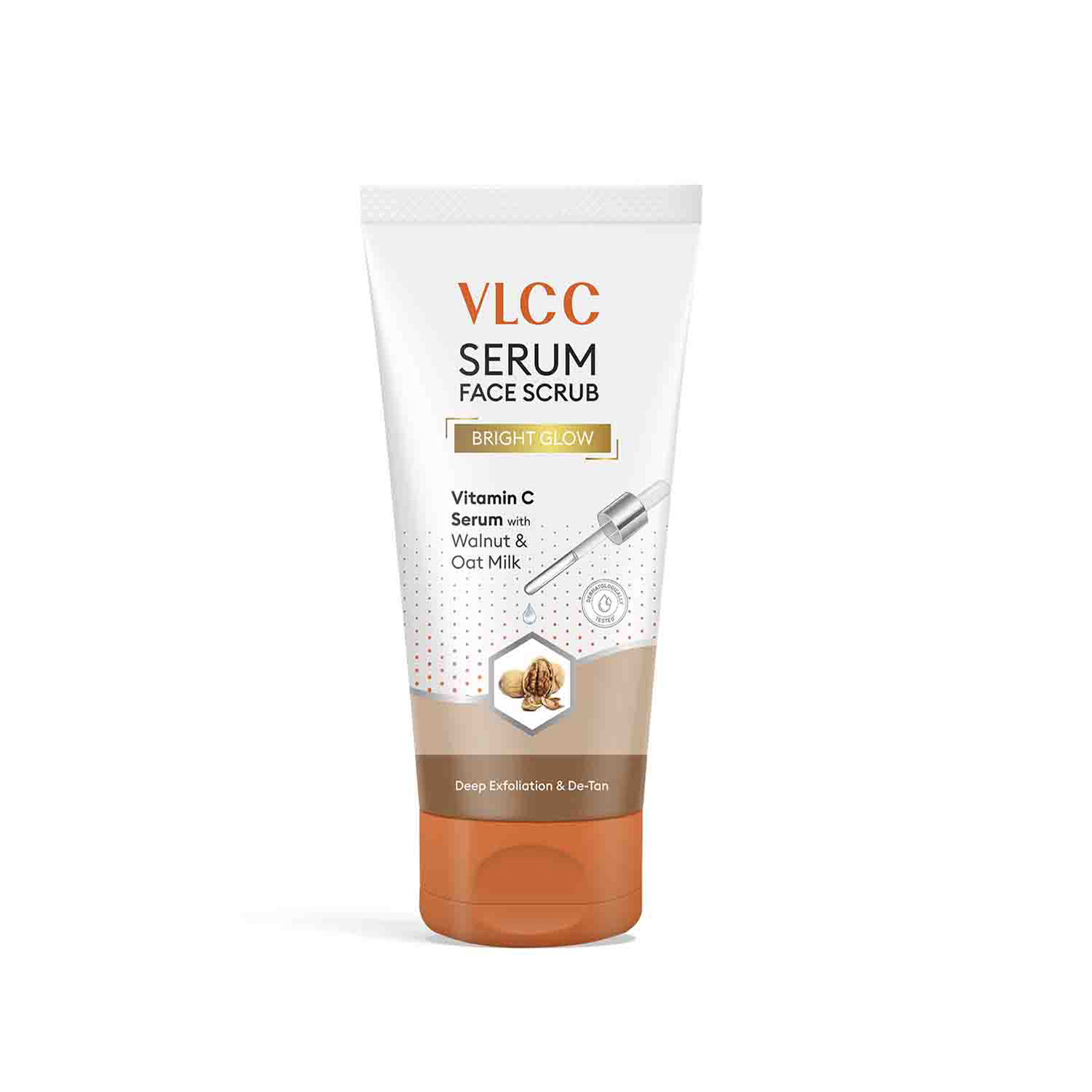 VLCC Bright Glow Scrub with Vitamin C Serum - 150g - Walnut & Oat Milk