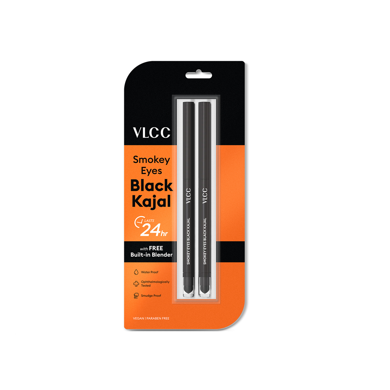 VLCC Smokey Eyes Kajal - Black ( Pack of 2 ) - 0.35g