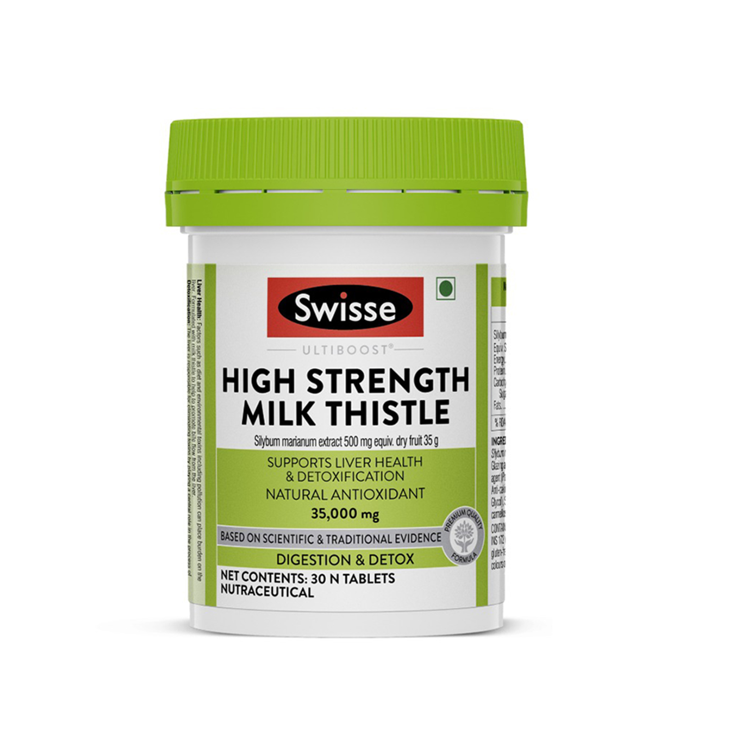 Swisse Ultiboost High strength Milk Thistle , Natural Antioxidant Supports Liver Function & Detoxification- 30 Tablets