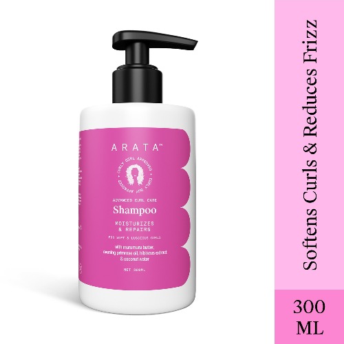 Arata Advanced Curl Care Hair Shampoo (300 ML) | Murumuru Butter, Evening Primrose Oil, Hibiscus Extract & Coconut Water | Cleanses & Repairs Damaged Hair | CG Approved