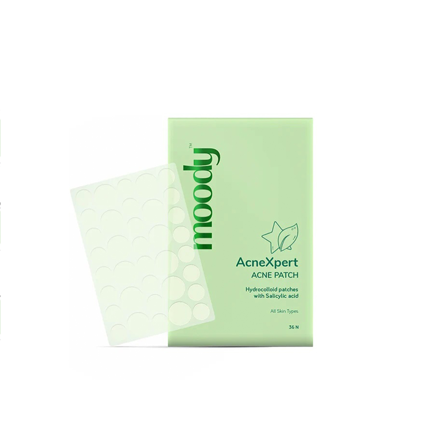 Moody AcneXpert Face Acne Pimple Patches with Hydrocolloid and Salicylic Acid