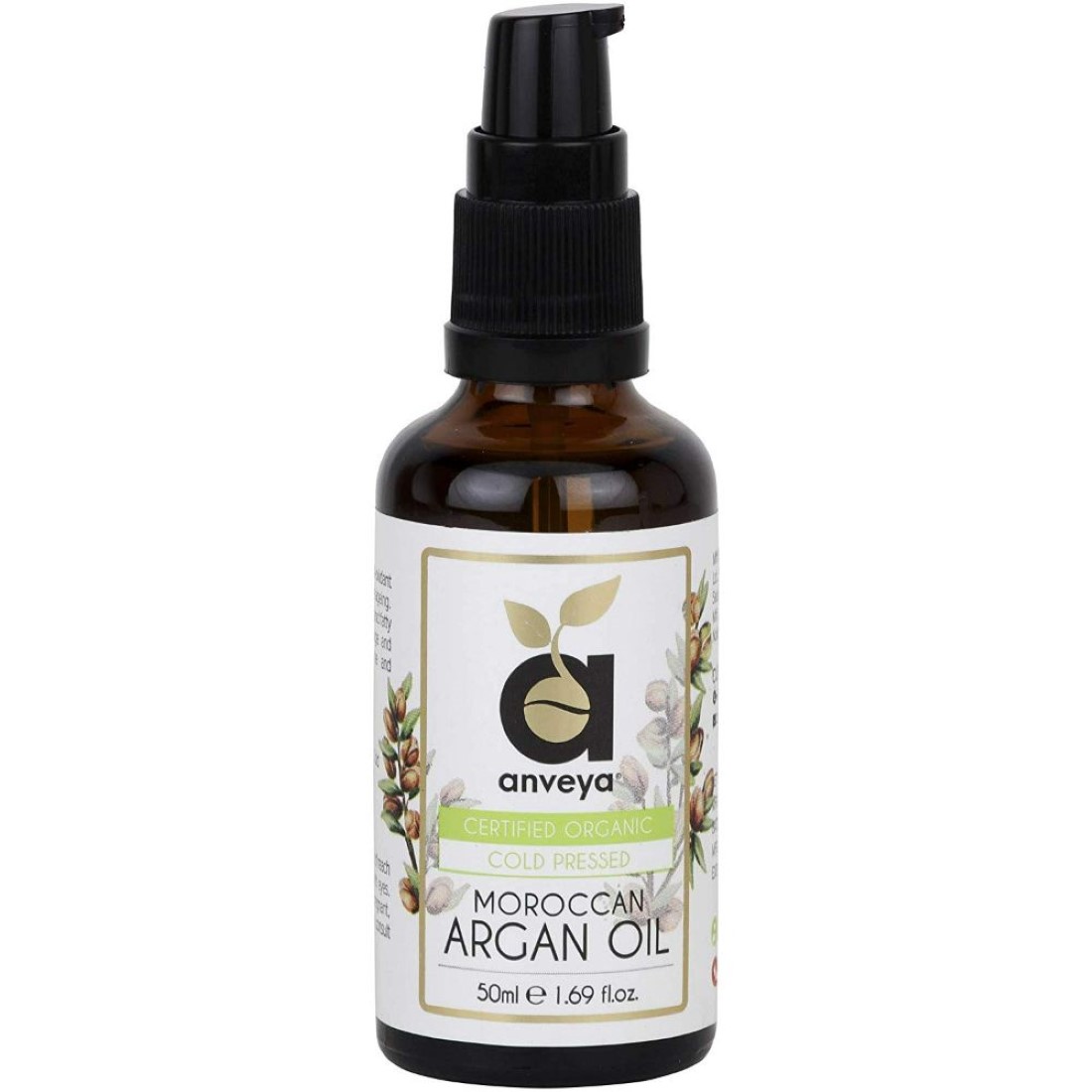 Anveya Moroccan Argan Oil- Cold-Pressed Organic (50ml)