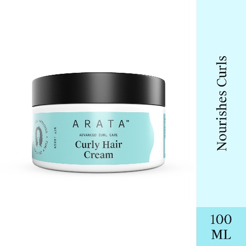 Arata Advanced Curl Care Curly Hair Cream (100 GM) For Velvety Soft Curls | Intensive Moisture, Curl Definition & Plant-Based Styling | Abyssinian Seed Oil, Soya Protein & Shea Butter | CG Approve