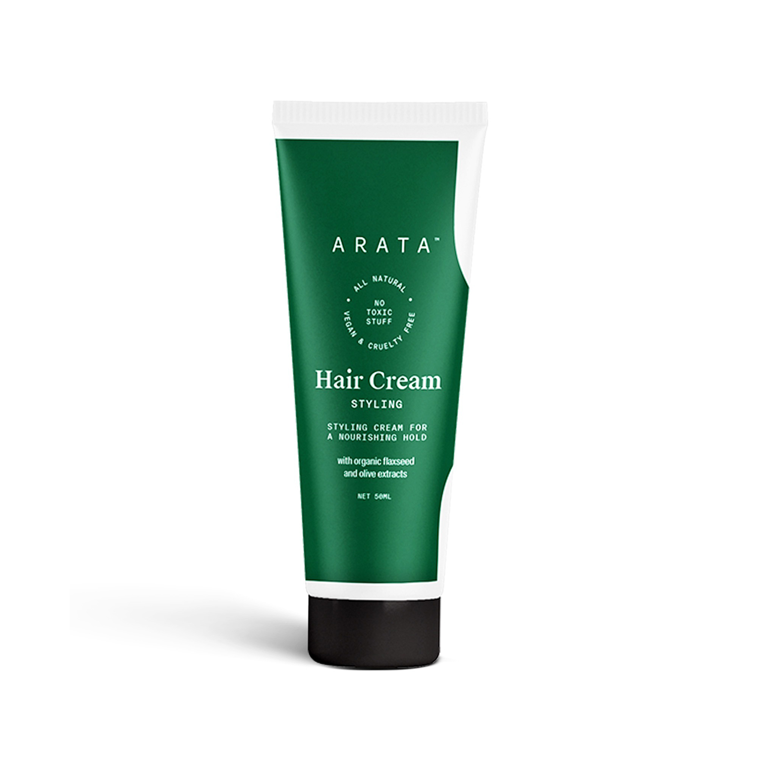 Arata Natural Styling & Hold Hair Cream With Organic Flaxseed & Olive Oil | All-Natural, Vegan & Cruelty-Free | Styling & Hair Growth Formula For Women & Men 
