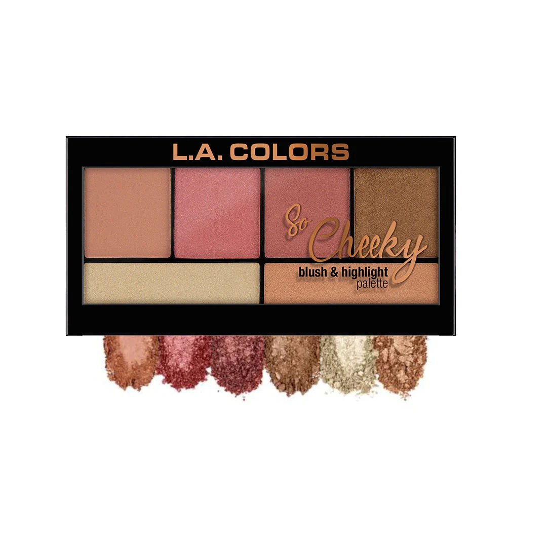 L.A. Colors So Cheeky Blush and Highlight Palette Peaches and Cream
