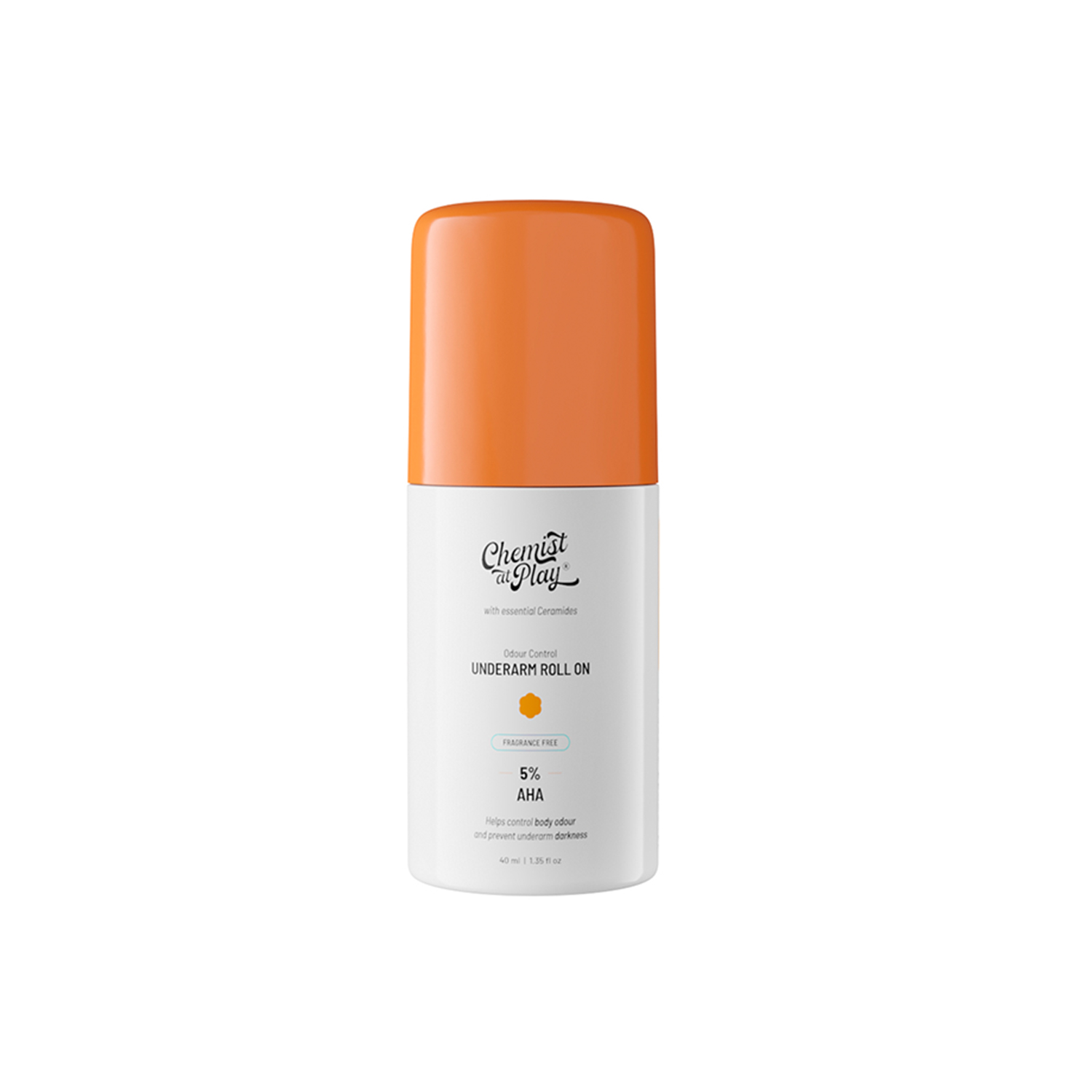 Chemist at Play UnderArm Roll On with 4% Lactic Acid & 1% Mandelic Acid | Prevents Odour, Helps Reduce Pigmentation, Kills Bacteria & Exfoliates Underarm | Fragrance Free for Sensitive Skin | Alcohol & Aluminium Free | 40 ml