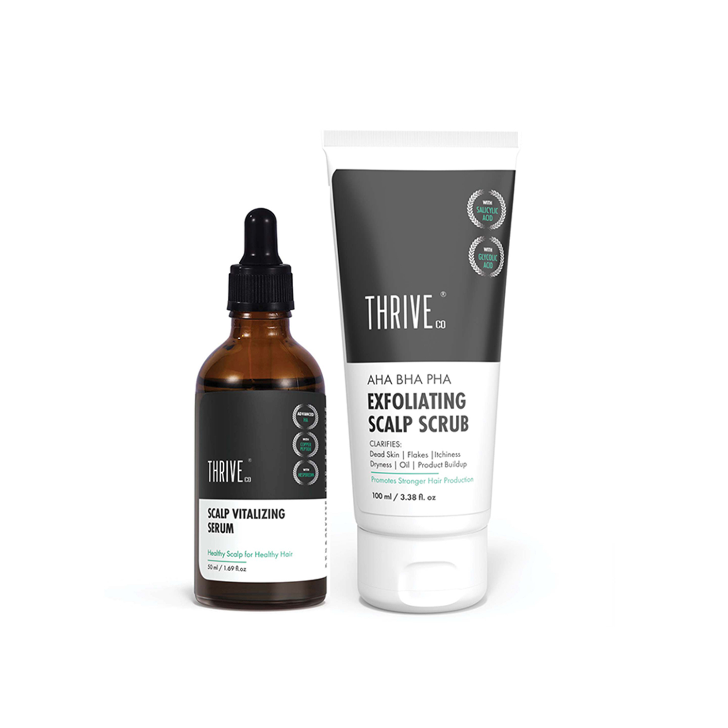 ThriveCo Scalp Care Kit, Scalp vitalizing serum and Scalp exfoliating scrub