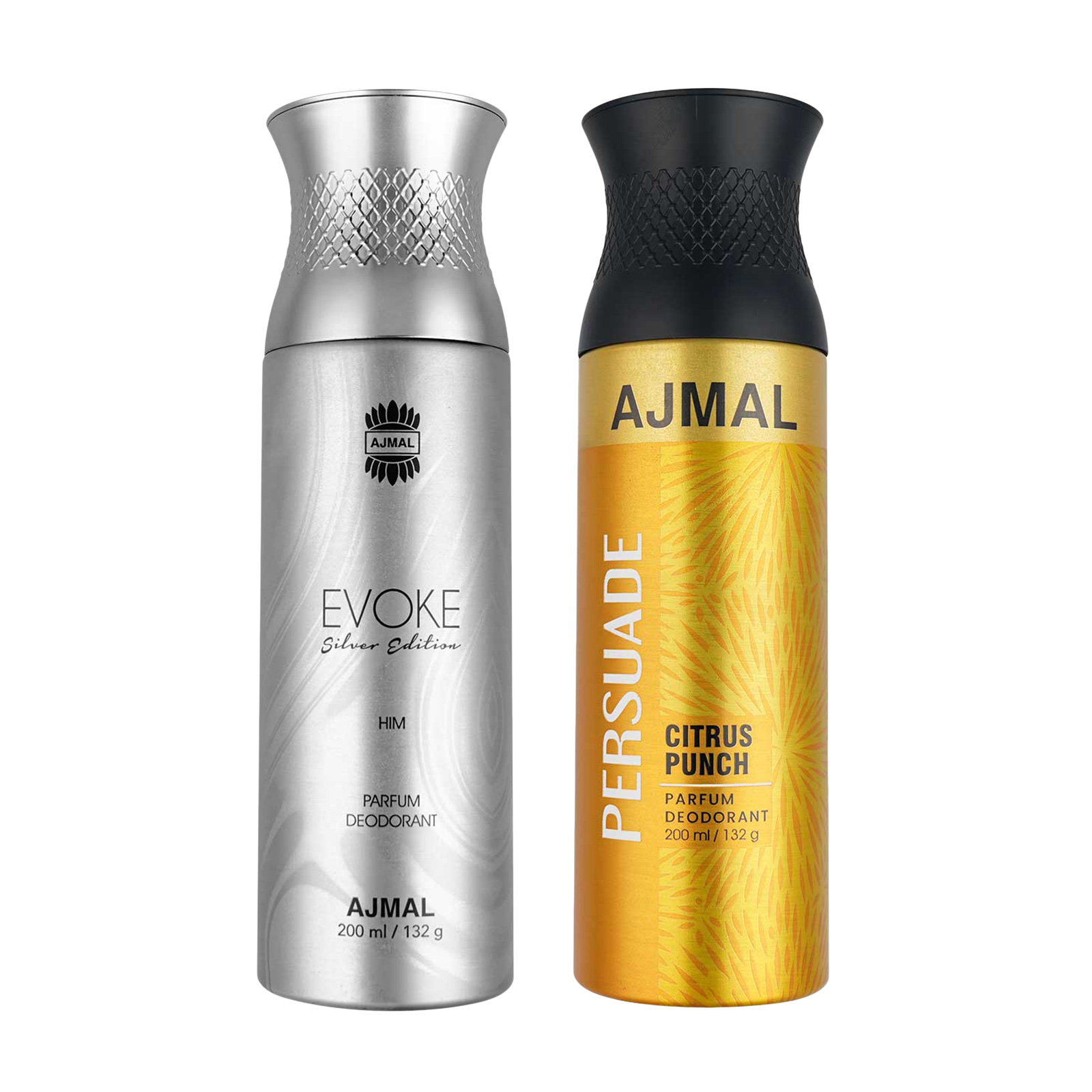 Ajmal Evoke Silver Edition Gift For Him Gift For Men and Persuade Gift For Men & Women High Quality Deodorants each 200ML Combo pack of 2 (Total 400ML)