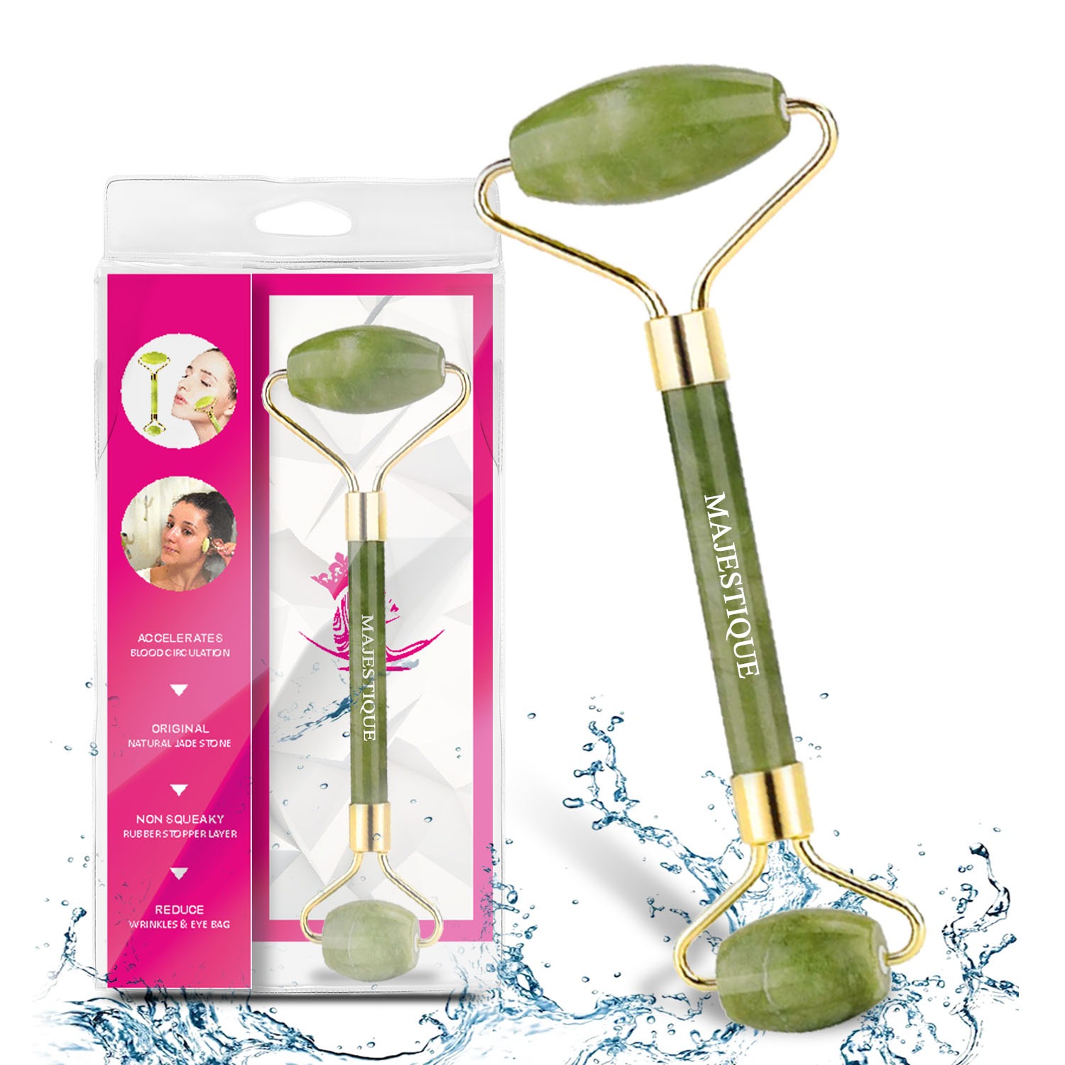 Majestique Facial Massager Jade Roller