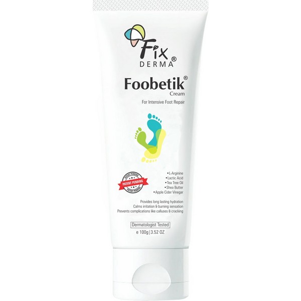 Fixderma Foobetik Cream, Foot cream, Foot care, For Dry & Cracked Feet, Moisturizes & Soothes Feet, Heel Repair, For Calloused, or Chapped Skin, Paraben Free 100 G