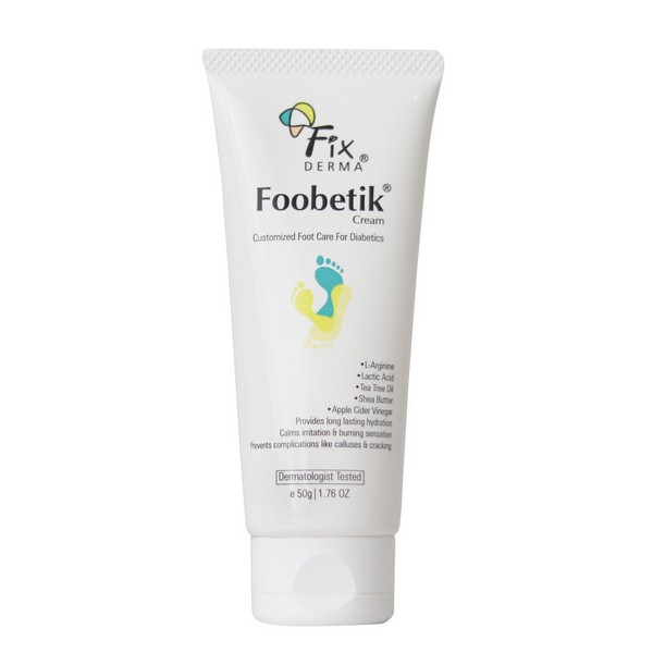 Fixderma Foobetik Cream, Foot cream, Foot care for diabetic, For Dry & Cracked Feet, Moisturizes & Soothes Feet, Heel Repair, For Calloused, or Chapped Skin, Paraben Free - 50g