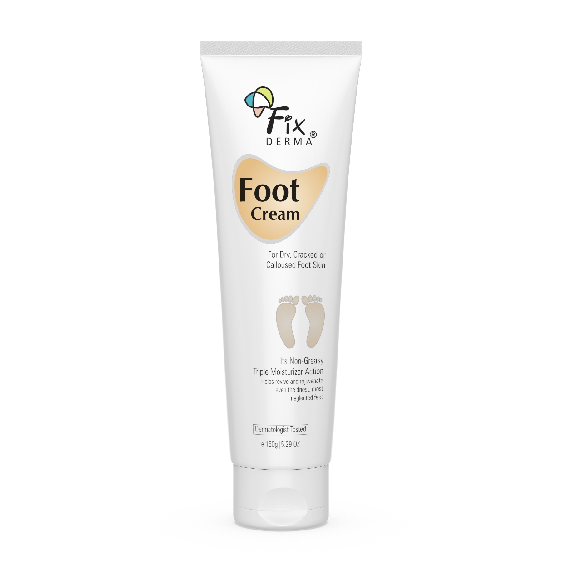 Fixderma 5% Lactic Acid, 15% Urea, 3% Glycerine, Foot Cream For Dry & Cracked Feet, Moisturizes and Soothes Feet, Heel Repair Paraben & Sulphate Free, All Skin Types 150 ML
