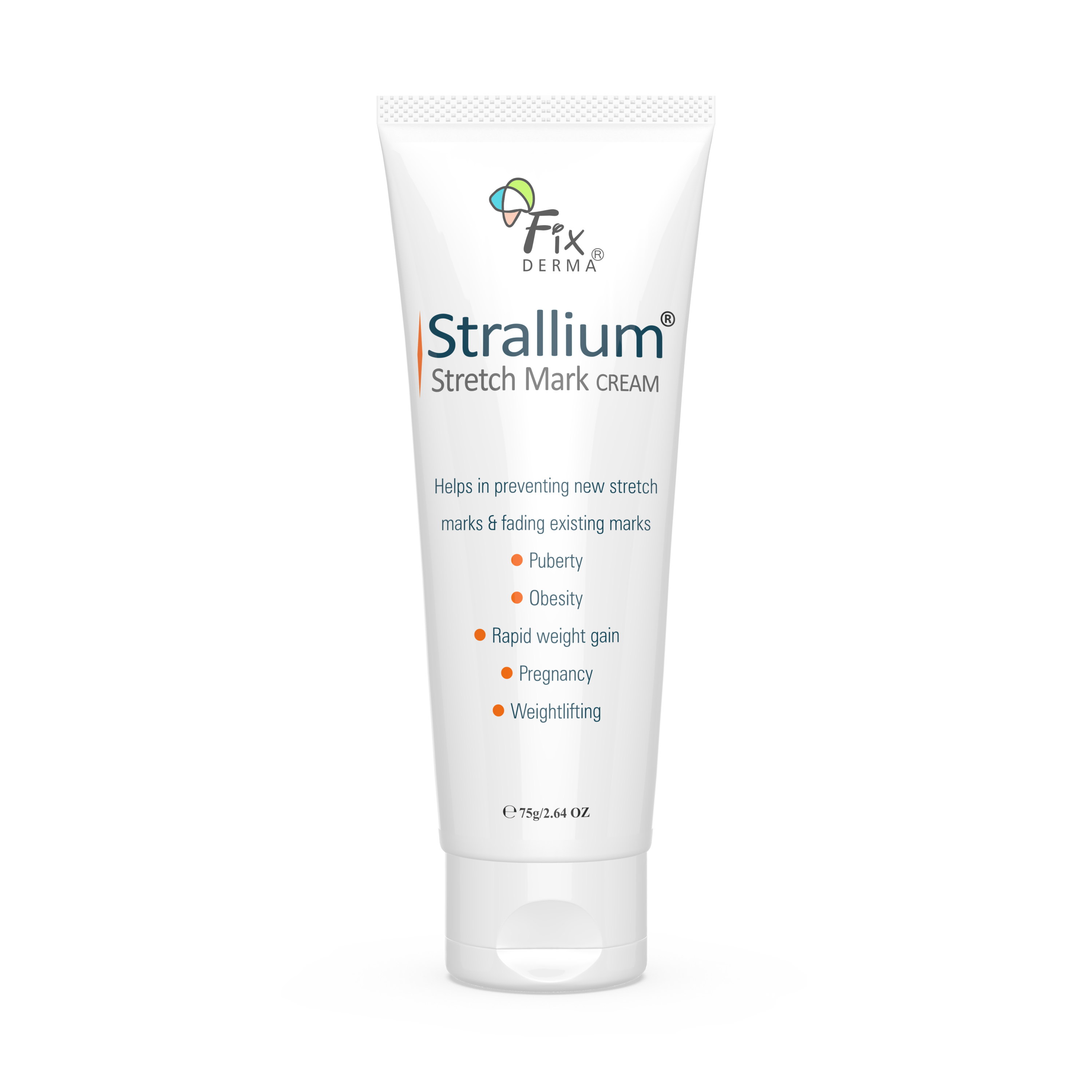Fixderma Strallium Stretch Mark Cream, Removes Pregnancy stretch marks, Scar removal and Moisturizing Cream, Stretch mark remover for Stomach, thighs & all body parts- 75g