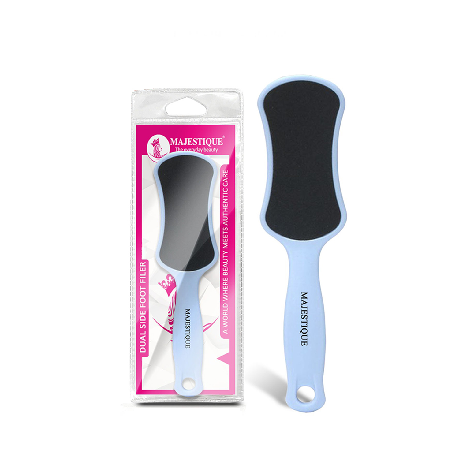 Majestique Foot Scrubber - Callus Remover & Pedicure Tool for Wet & Dry Feet - Color May Vary