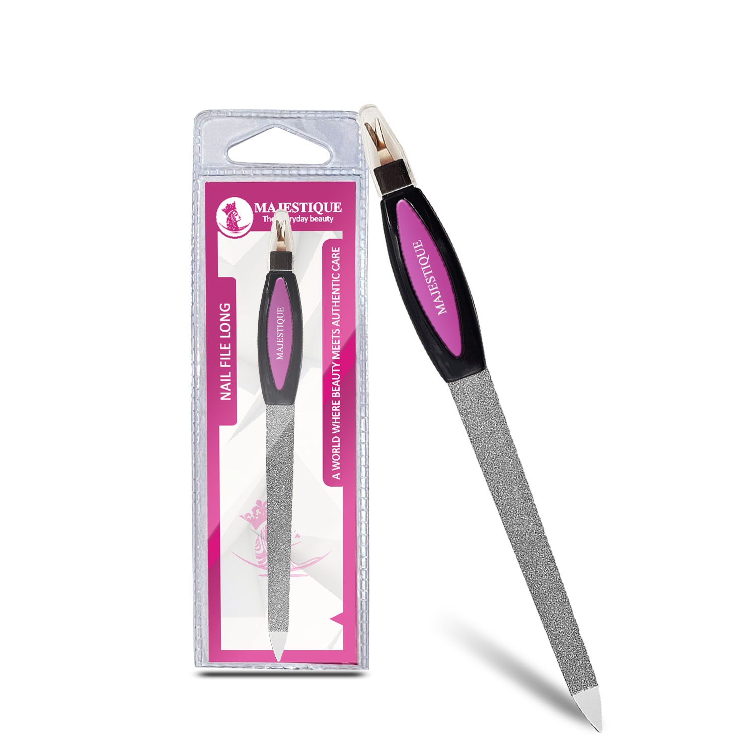 Majestique Nail Filer With Cuticle, Perfect for Filing, Shaping, Buffing and Polishing - Multicolor