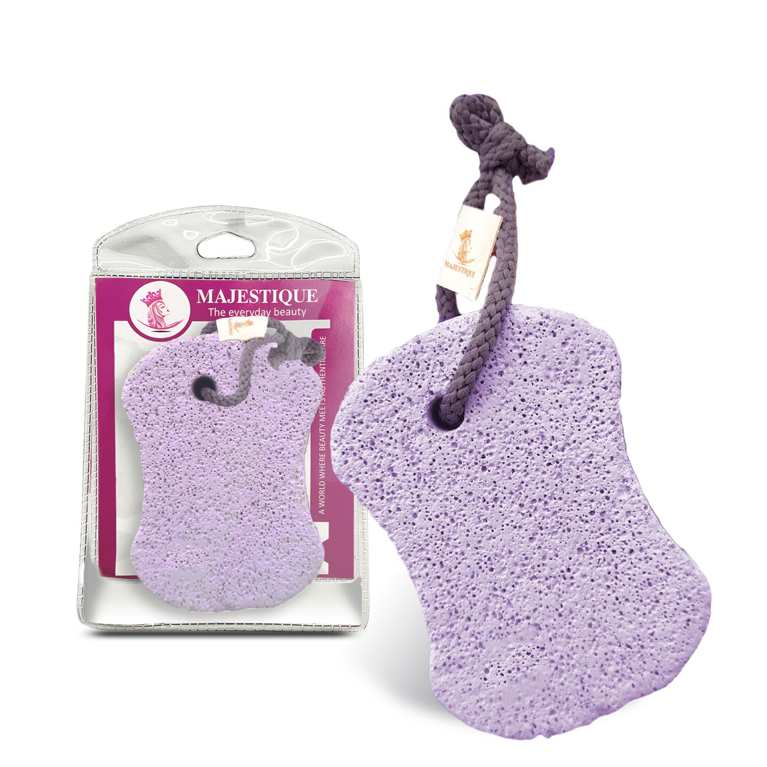 Majestique Pumice Stone, Hard Skin Callus Remover for Hands, Heels, Elbows - Color May Vary