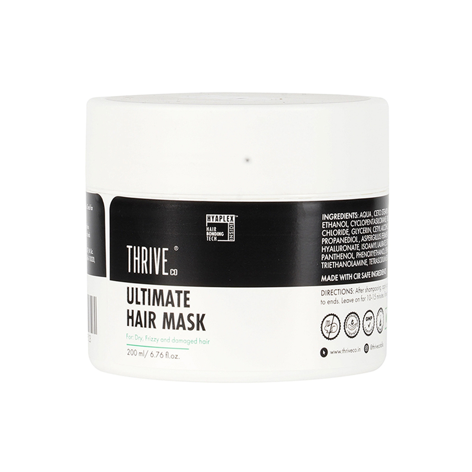 ThriveCo Ultimate Hair Mask With Hyaplex™| For Dry, Lifeless, Frizzy, and Damaged Hair | Smooths Frizz, Repairs Damage, Hydrates & Strengthens Hair | 200 ml