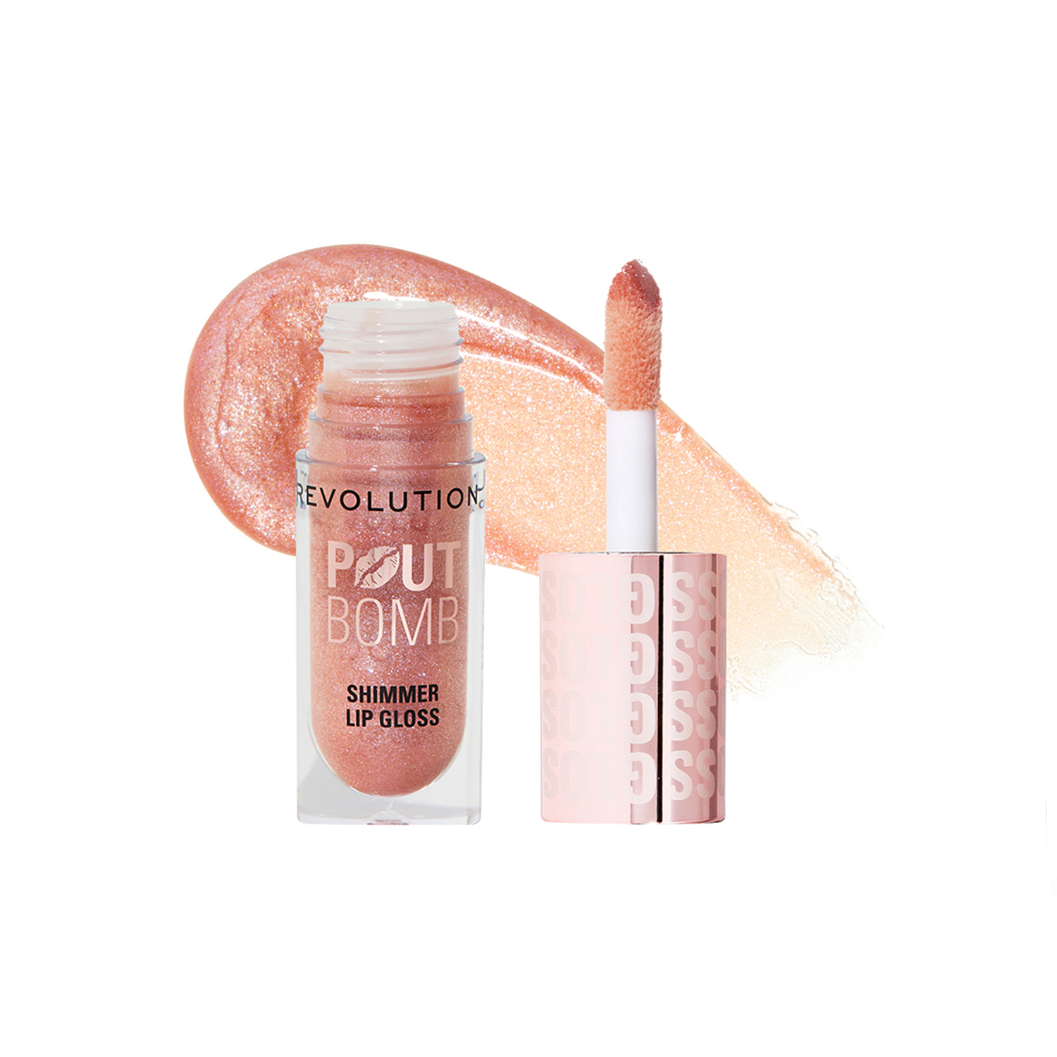 Makeup Revolution Pout Bomb Shimmer Gloss Glimmer Nude