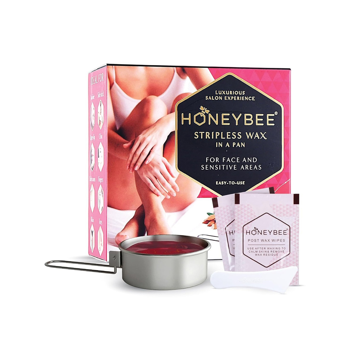 Stripless Wax in A Pan - Liposoluble Wax for Brazilian and Facial Hair Removal At Home