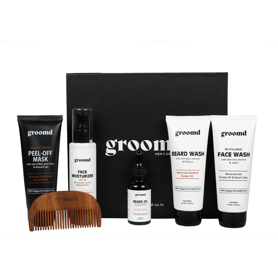 Groomd Face & Beard Care Kit - Pack of 6