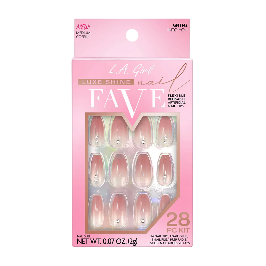 L.A.Girl Luxe Shine Nail Fave Artificial Nail Tips-Into You -28 Pc Kit