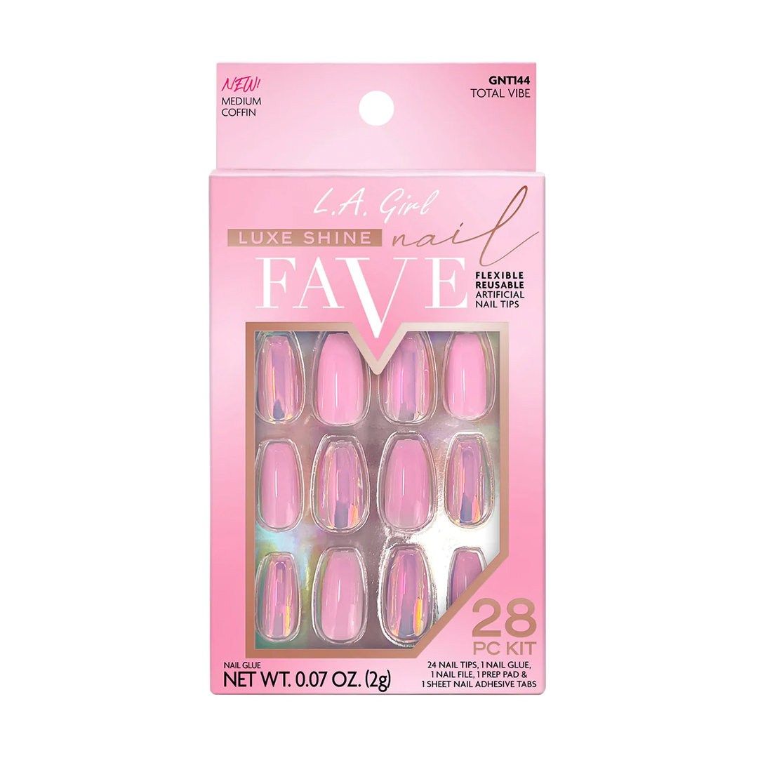 L.A.Girl Luxe Shine Nail Fave Artificial Nail Tips-Total Vibe -28 Pc Kit