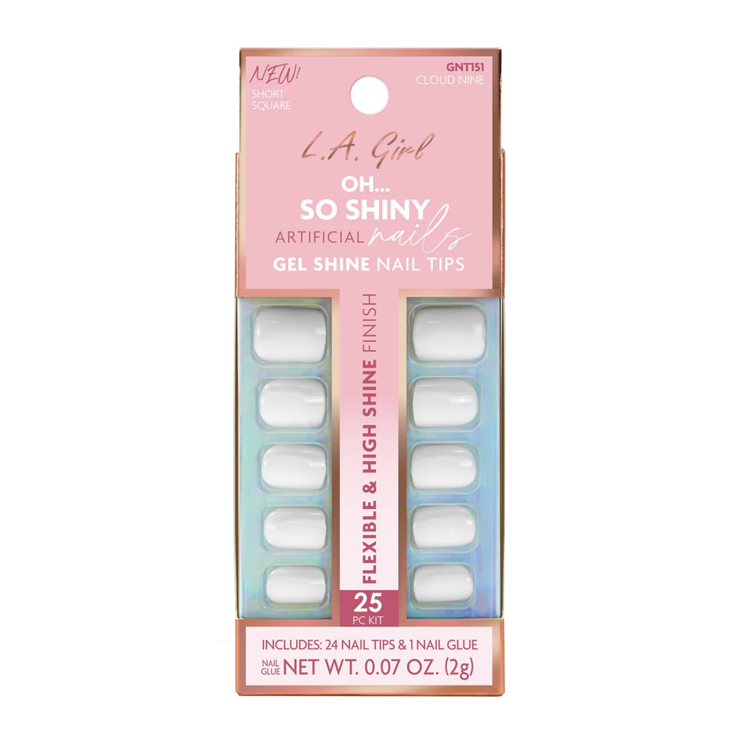 L.A.Girl Oh So Shiny Artificial Nail Tips-Cloud Nine -25 Pc Kit