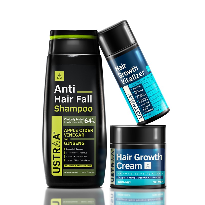 Ustraa Hair Growth Kit (Anti Hairfall Shampoo 250ml, Hair Growth Vitalizer 100g & Hair Growth Cream-100 g)