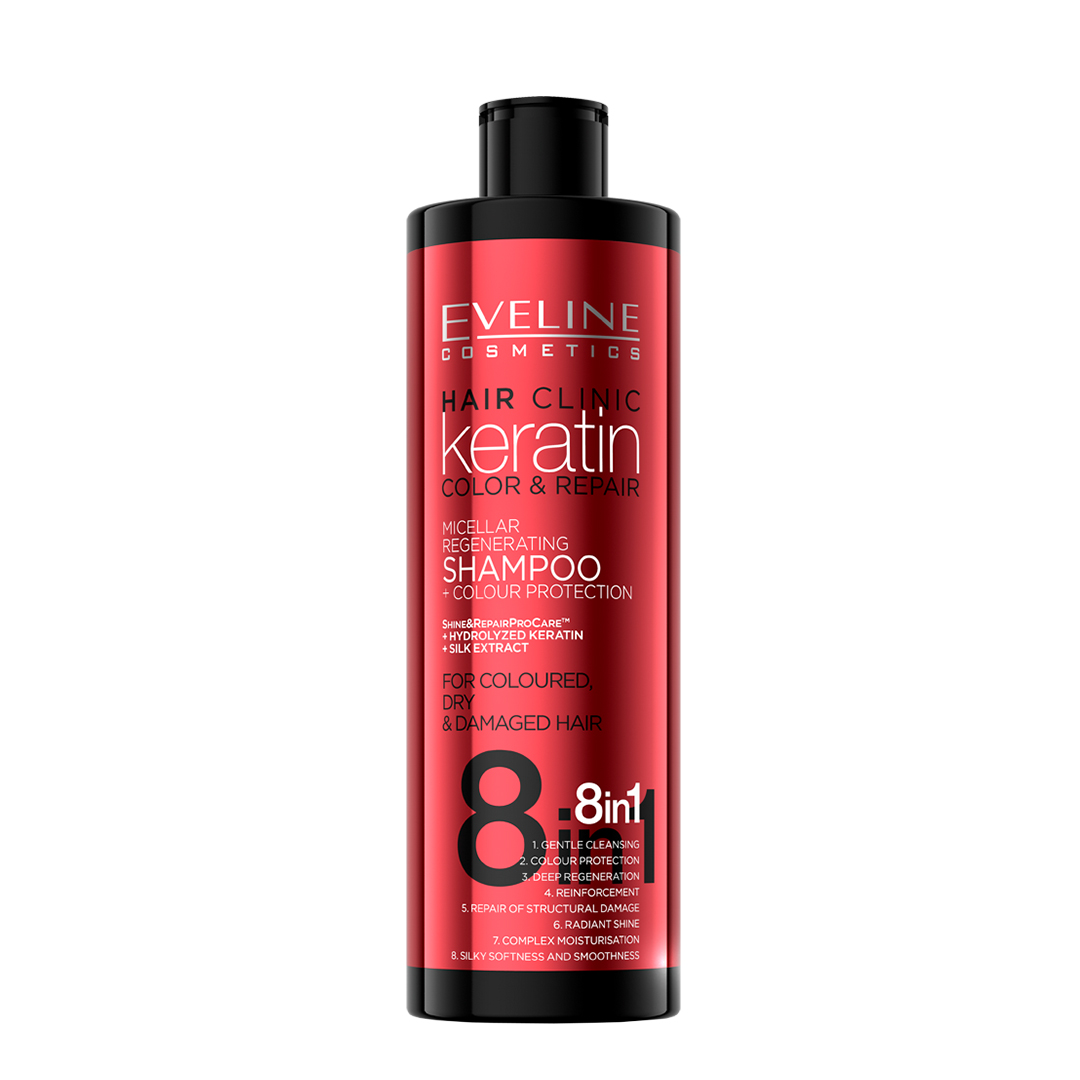 Eveline Cosmetics Keratin Color & Repair Shampoo & Colour Protection 8In1 400Ml