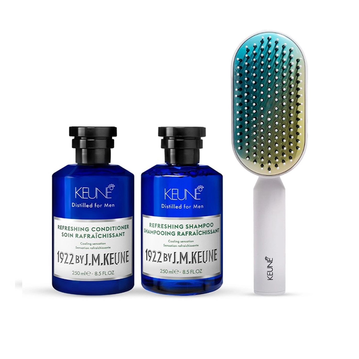 1922 Refreshing Shampoo & Conditioner 250ml with Keune Hair Professional Brush
