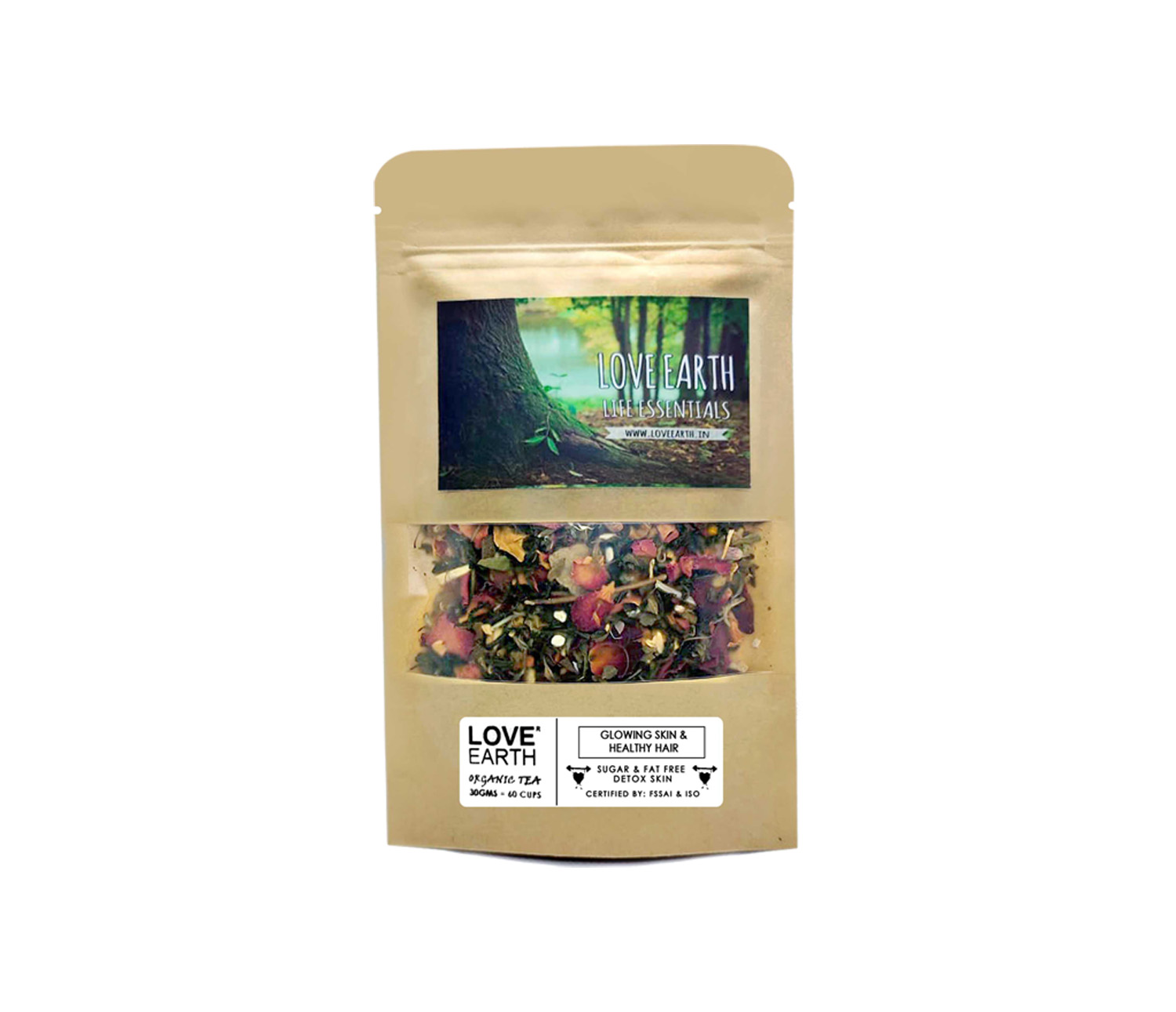 Love Earth Glowing Skin And Healthy Hair Green Tea (30gm)