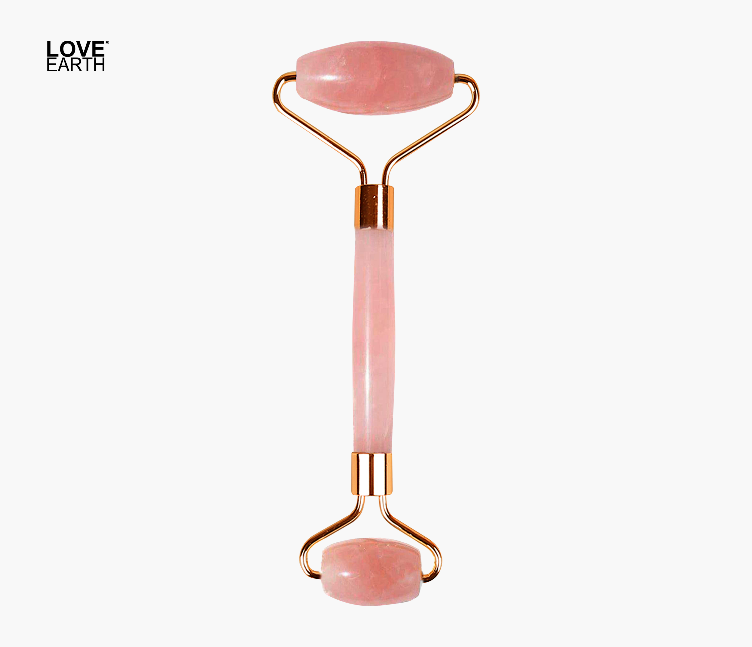 Love Earth Rose Quartz Face Roller Massage Tool 