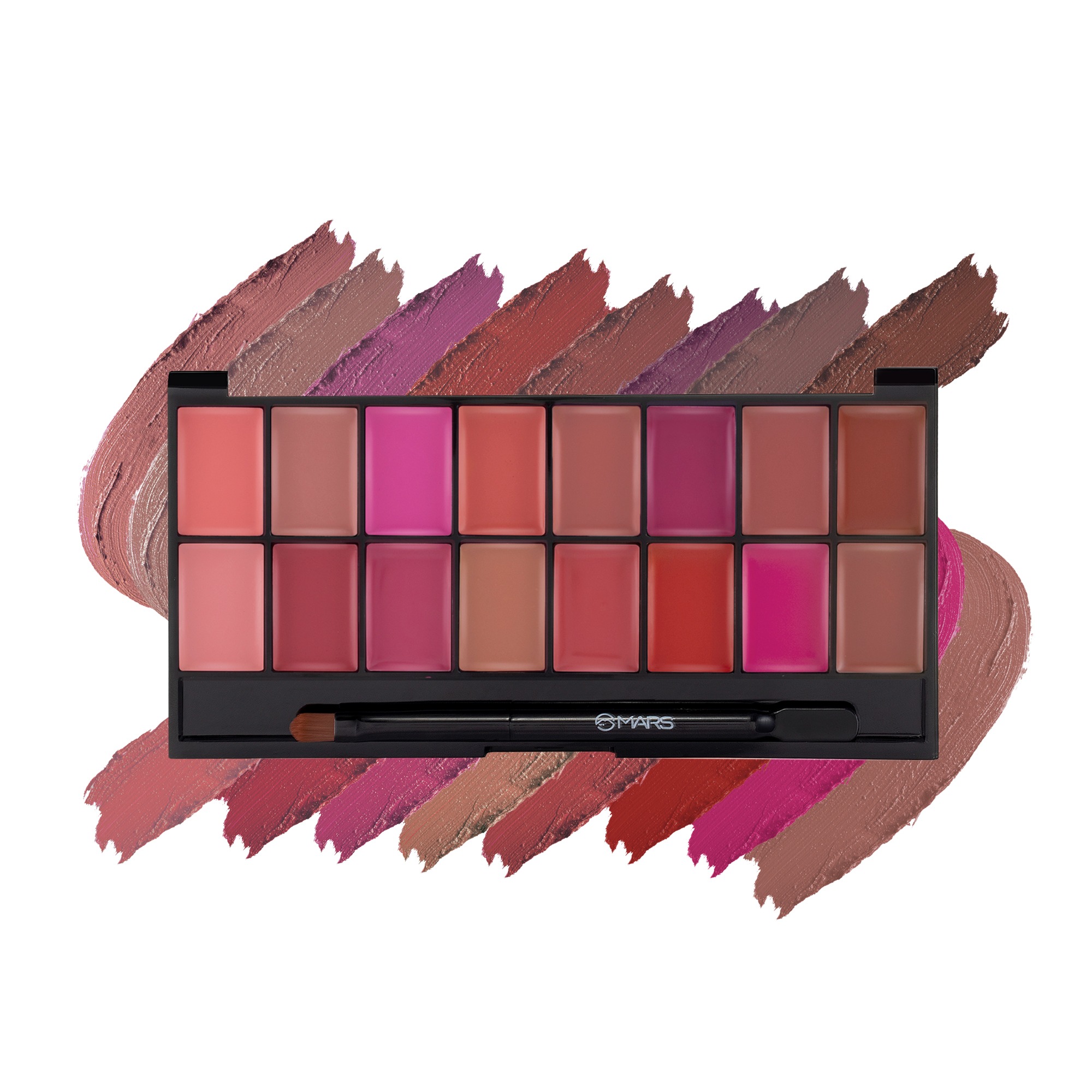 MARS Infinity Lip Palette | Demi Matte | 16 Colors to Infinte Lipstick Colors | Free Spatula cum Applicator (36.0 gm) (03 - Multicolor)