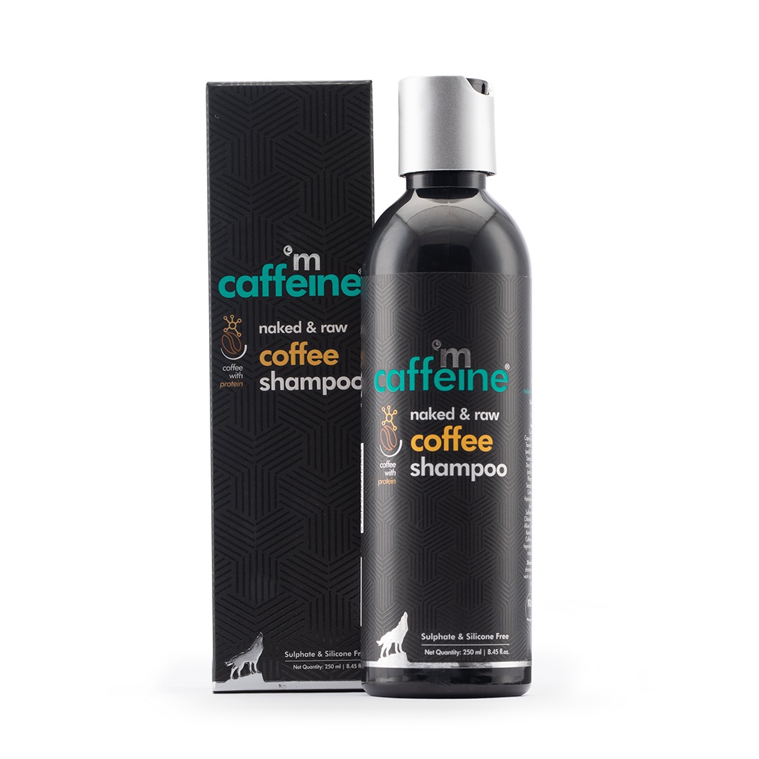 mCaffeine Naked & Raw Coffee Shampoo for Hair Fall Control with Protein & Argan Oil (250ml)