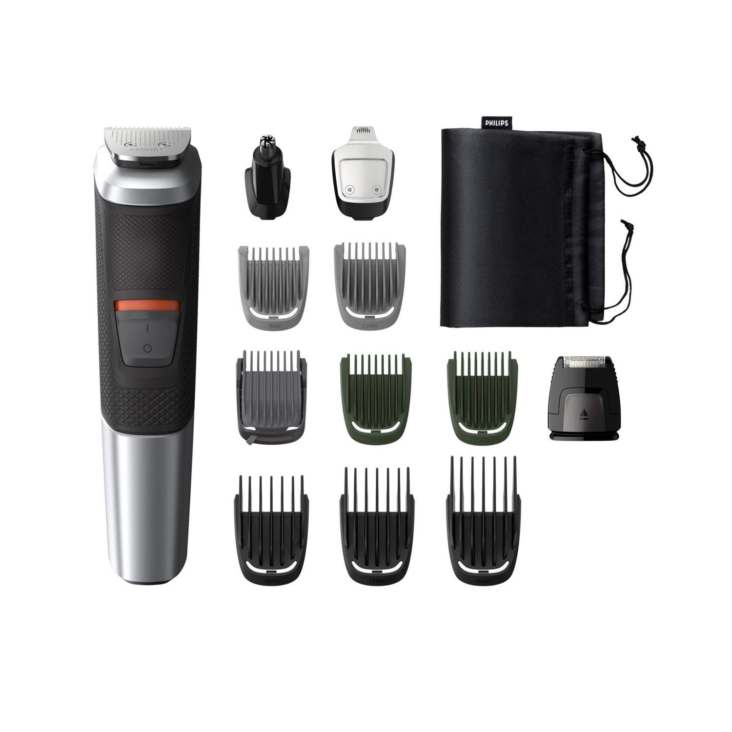 Philips 12-in-1, Face, Hair and Body - Multi Grooming Kit. Dual Cut Blades for Maximum Precision, 80 Mins Run Time (Silver)