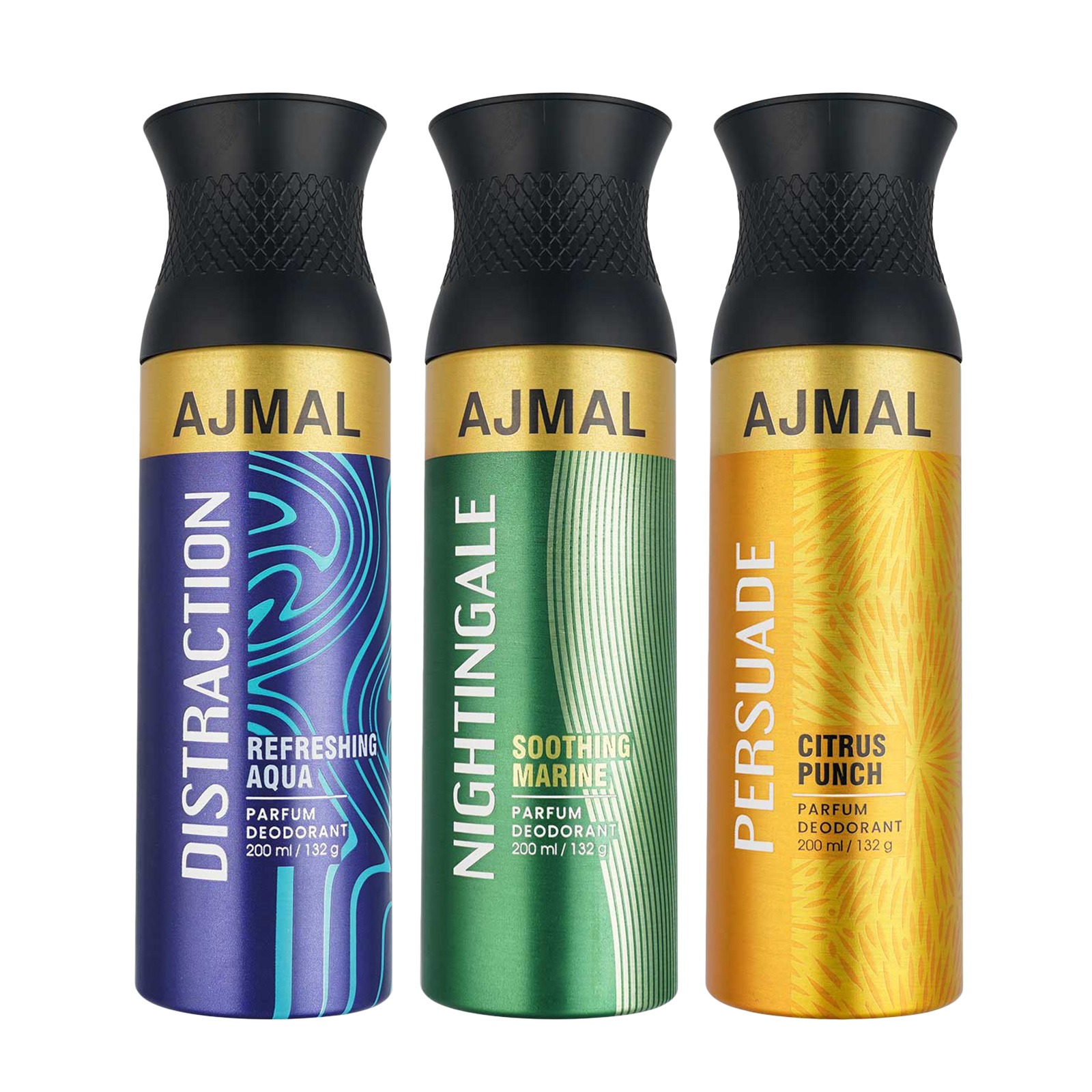 Ajmal Nightingale & Distraction & Persuade Deodorant Combo Pack of 3 High Quality Deodorants 200ml each (Total 600ML) for Men & Women