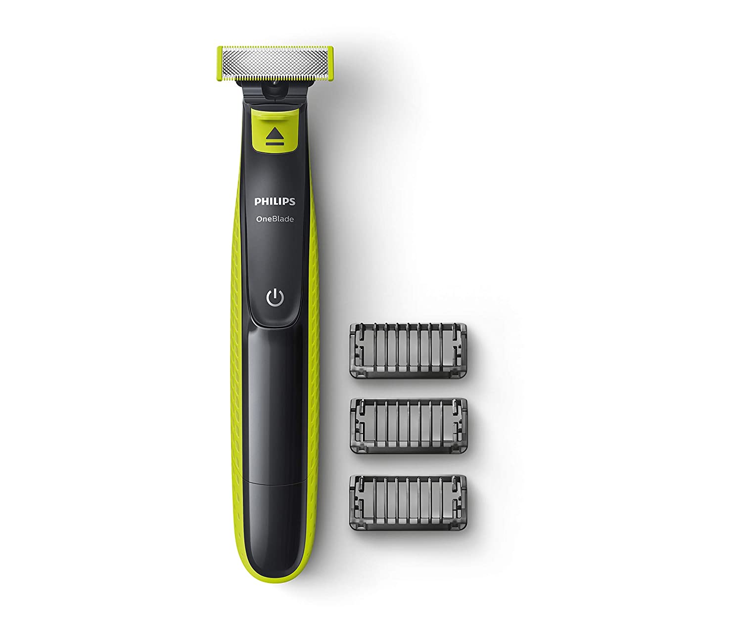 Philips Cordless OneBlade Hybrid Trimmer and Shaver with 3 Trimming Combs (Lime Green)