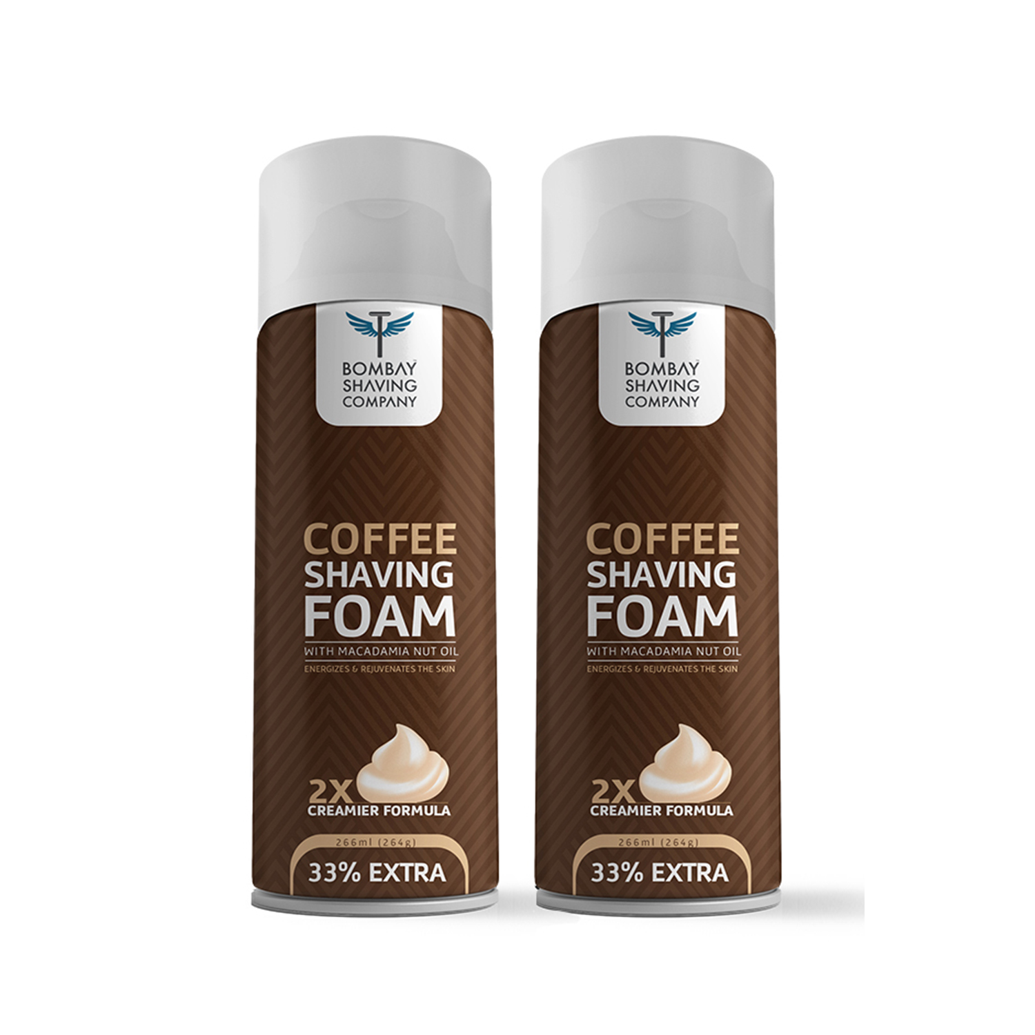 Bombay Shaving Company Coffee Shaving Foam with Coffee Extracts (Pack of 2)