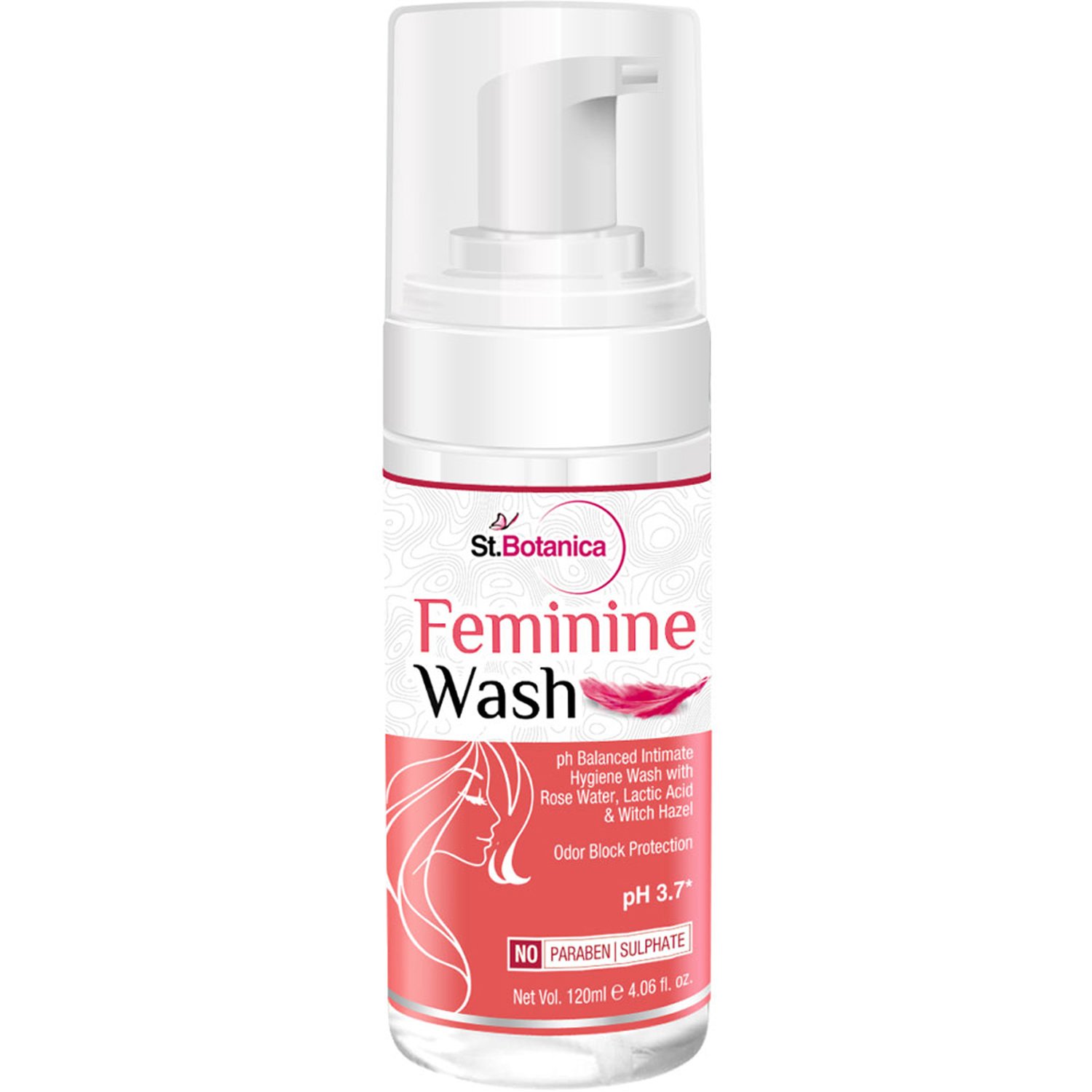 St.Botanica Feminine Intimate Hygiene Wash With Rose Water, Tea Tree & Witch Hazel, 120 ml