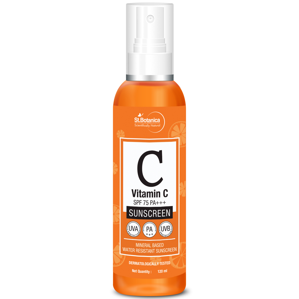 St.Botanica Vitamin C SPF 75 Dry Touch Sunscreen Lotion UVA/UVB Pa+++ - Mineral Based and Water Resistant, 120 ml (STBOT586)