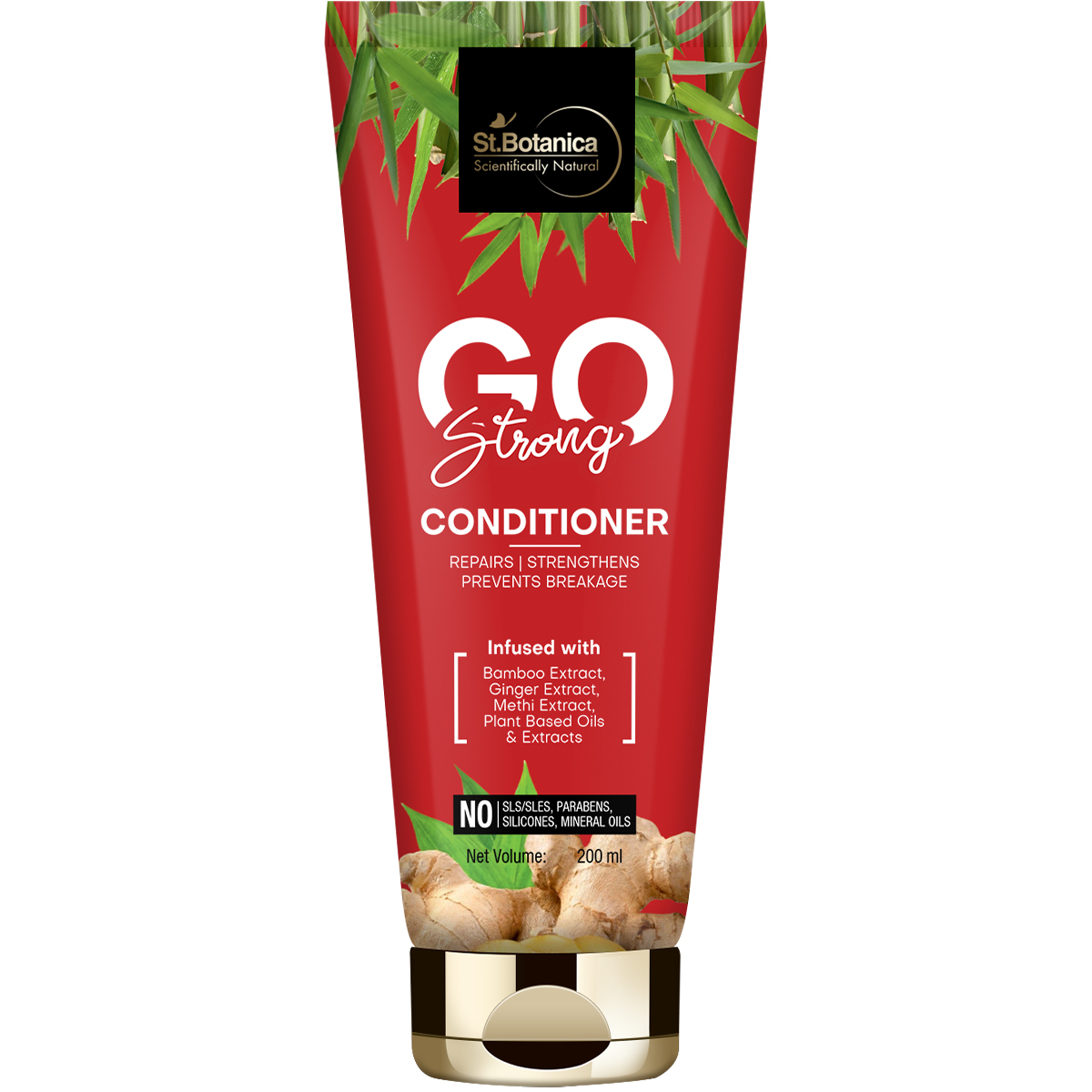 St.Botanica Go Strong Shampoo + Conditioner, 200ml Each, No SLS/Sulphate, Paraben, Silicones, Colors