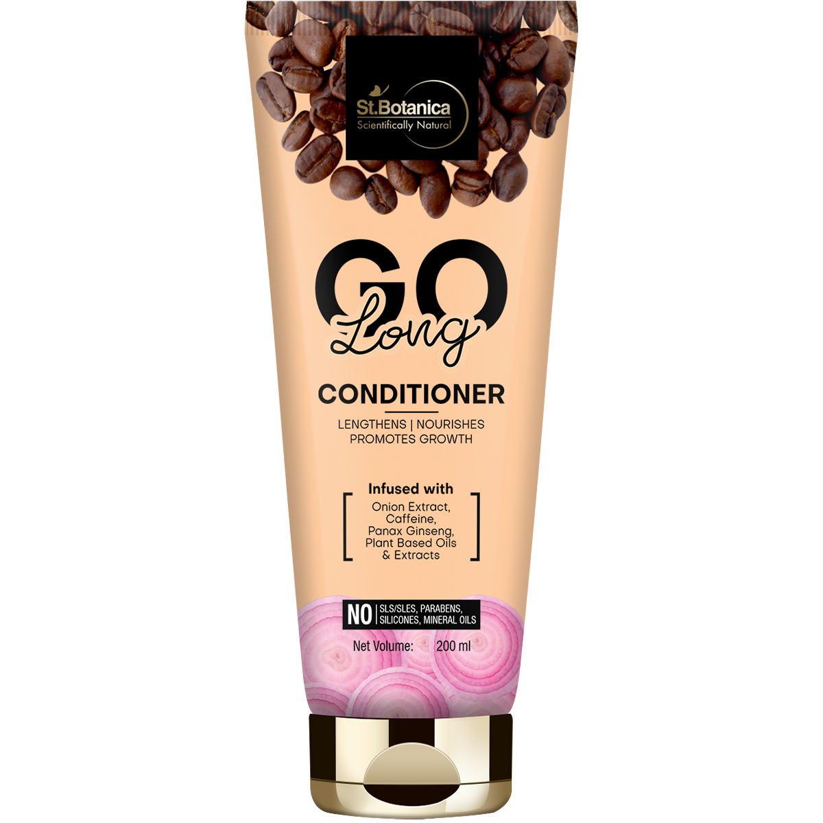St.Botanica Go Long Onion Hair Shampoo + Conditioner, 200ml Each, No SLS/Sulphate, Paraben, Silicones, Colors