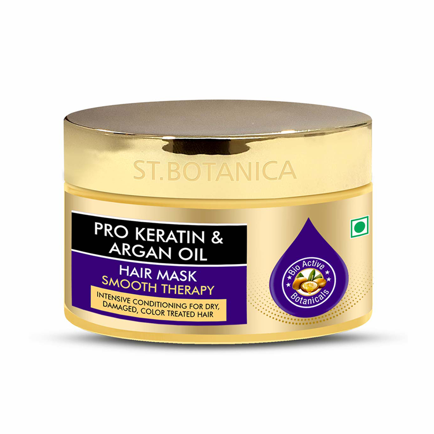 St.Botanica Pro Keratin & Argan Oil Hair Mask, Intensive Conditioning For Dry, Damaged, Color Treated Hair, Natural, 200 ml