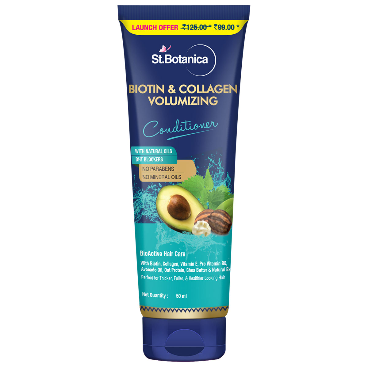 St.Botanica Biotin & Collagen Hair Shampoo, 50ml with Biotin & Collagen for Thicker & Healthier Hair | Cruelty Free & Vegan | Paraben Free | No SLS/SLES
