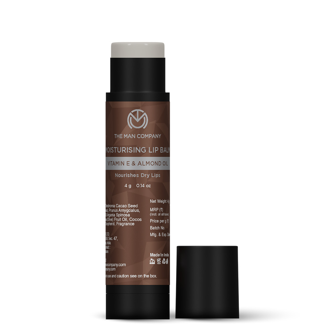 The Man Company Nourishing Lip Balm with Vitamin E, Almond & Olive Oil - 4gm